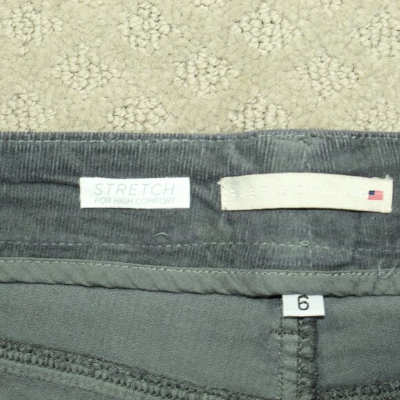 Fabrizio Gianni Women's 6 Grey Stretch for High Comfort Mini Corduroy Pants - Picture 6 of 6